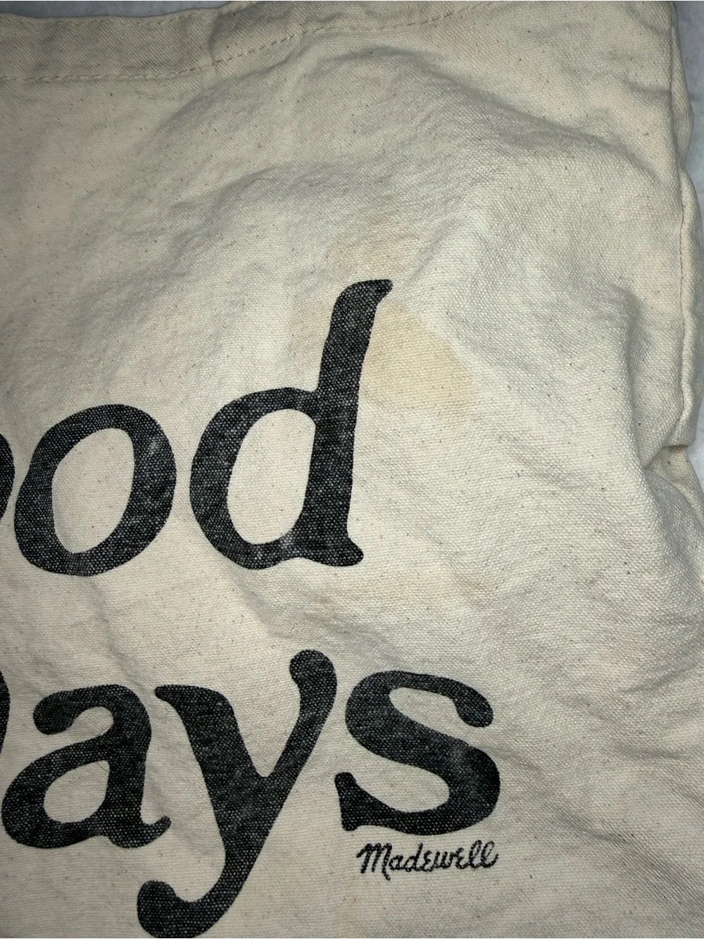 Madewell Good Days Cream Reusable Canvas Tote Bag